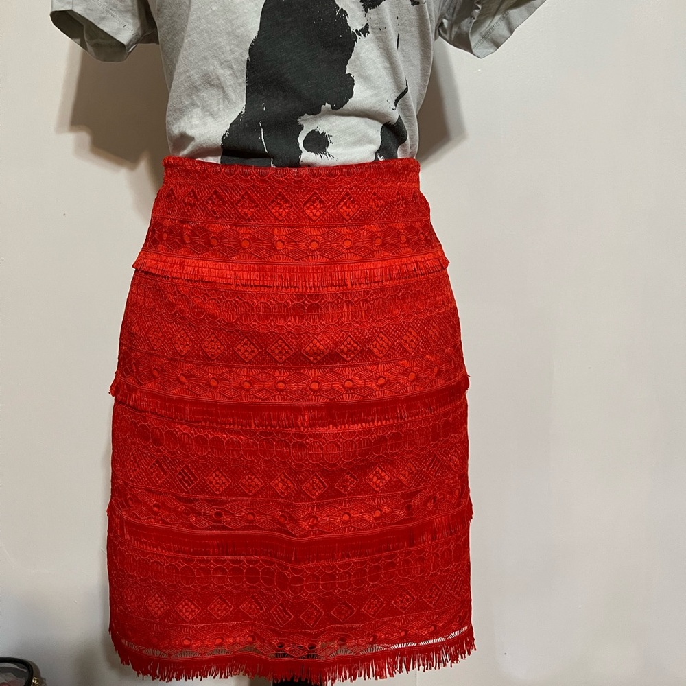 J. Crew Red Mini Skirt